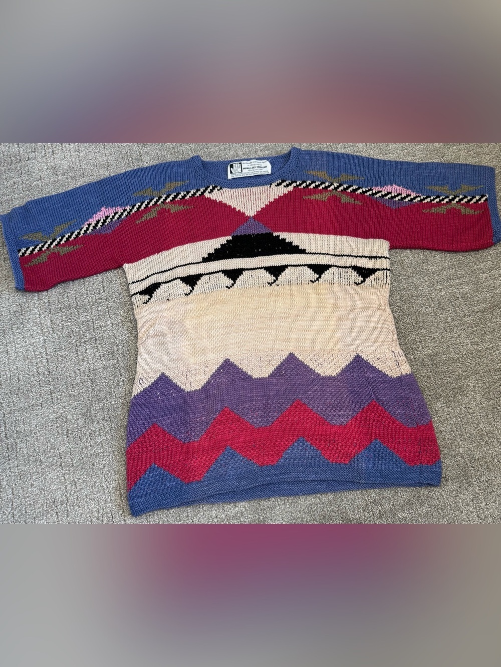VTG Manos Del Uruguay Handknit Virgin Wool Southwestern Sweater M